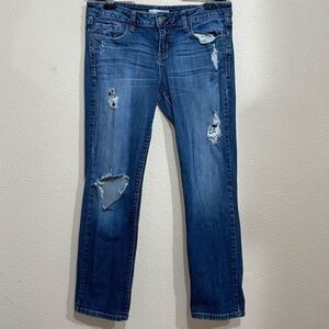 2.1 denim cropped jeans distressed